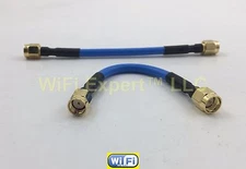 RG402 BLUE JACKET RP-SMA PLUG (female pin) to SMA Male STRAIGHT JUMPER CABLE USA