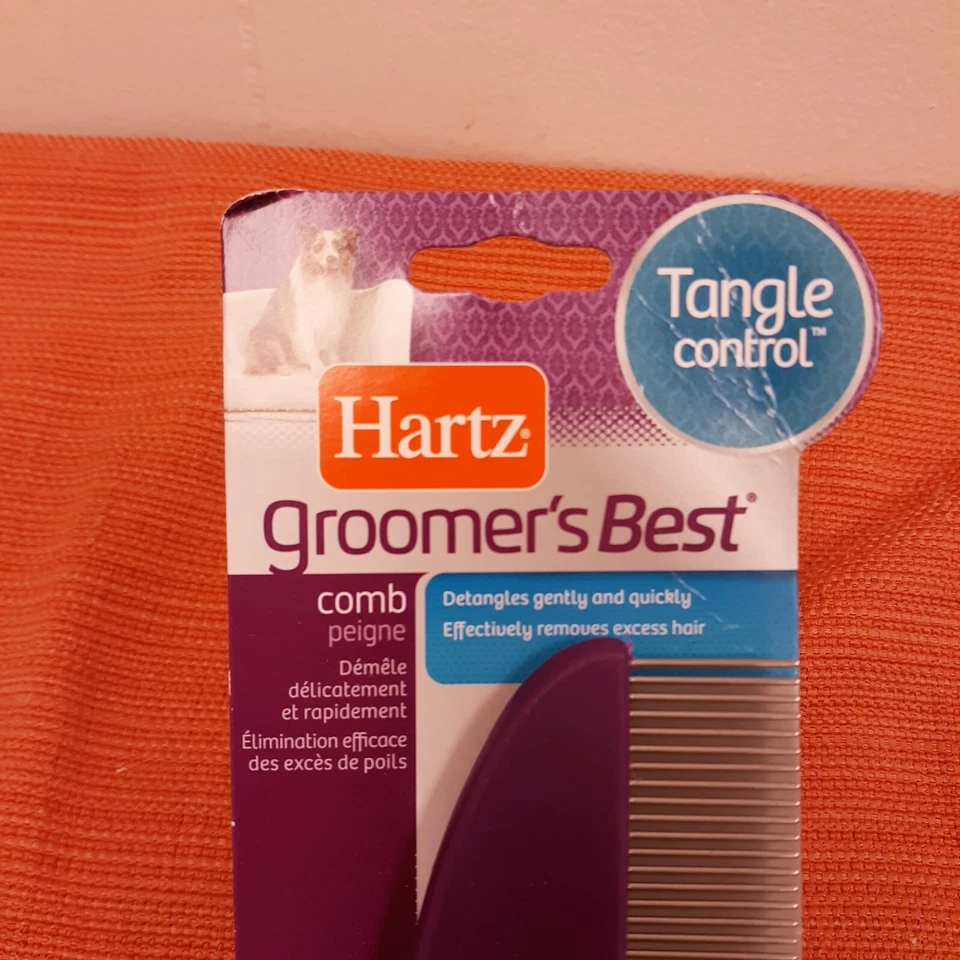 Nuevo Hartz Groomer's Best Peine para Perros y Gatos Control de Enredos elimina el exceso de vello Foto 3 de 4