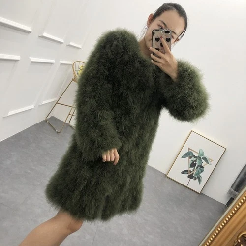 Turkey feather cheap coat