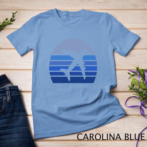 Camiseta Retro Silueta Piloto Aviación Asistencia de Vuelo Unisex - Imagen 4 de 15