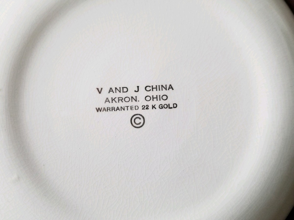 V And J China Warranted 22 K Gold Mom And Dad Plates | eBay