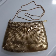 Mesh Evening Bag Gold Tone Zip Top Chain Strap Going Out Shoulder Bag