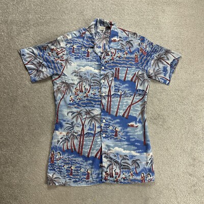 HAWAII Hemd Hawaiishirt Floral G-S Magnum Rockabilly Hawaiianer Aloha 4415 Blau