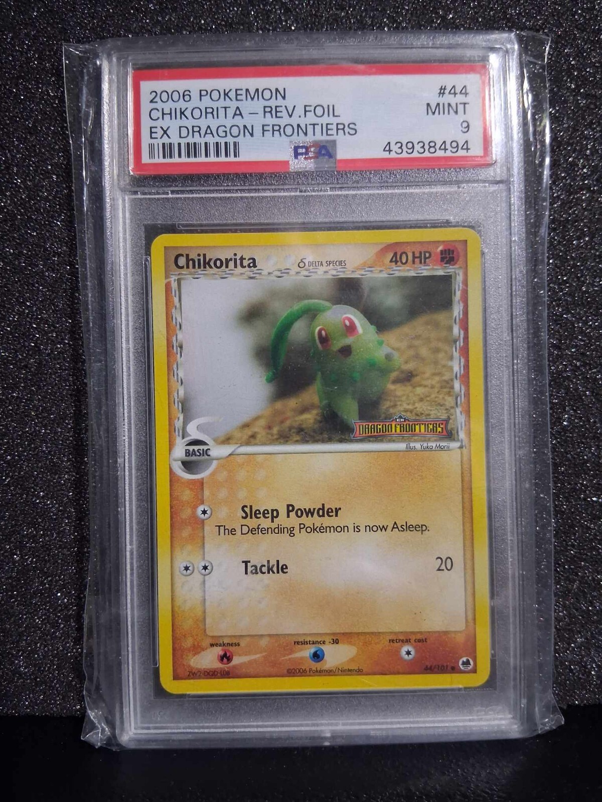 Pokemon Chikorita EX Dragon Frontiers Reverse Holo #44 PSA 9 Mint