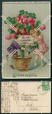 Postcard Artist Children Casting a Rose Tree Postcard Postcard Various