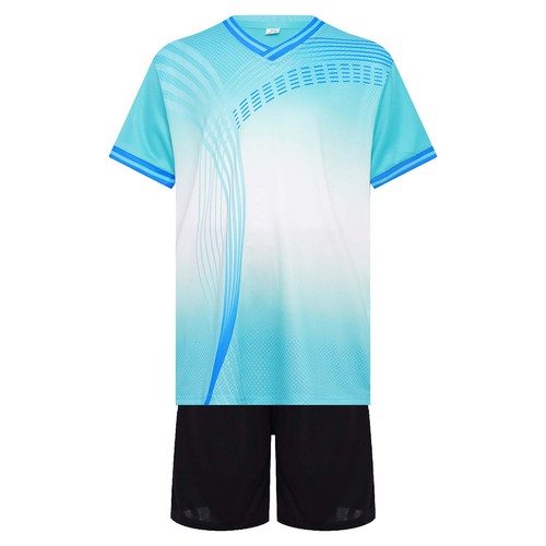 Boys Football Training Outfit Short Sleeve Tops Shorts Quick-Drying Sports Suit - Picture 29 of 59