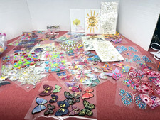 large lot Crafting Scrapbook Butterflies Flowers Birds rhinestones beads
