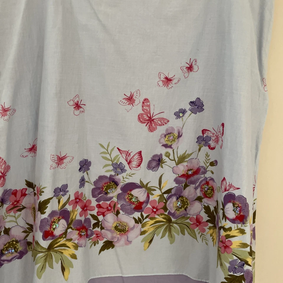 Saia midi enfeitada vintage Y2K feminina 16 azul floral borboletas lantejoulas fada - Imagem 2 de 4