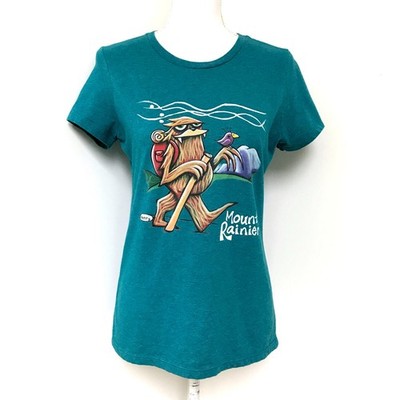 REI Women's Teal Graphic Hiking T-Shirt ''Mount Rainier''
