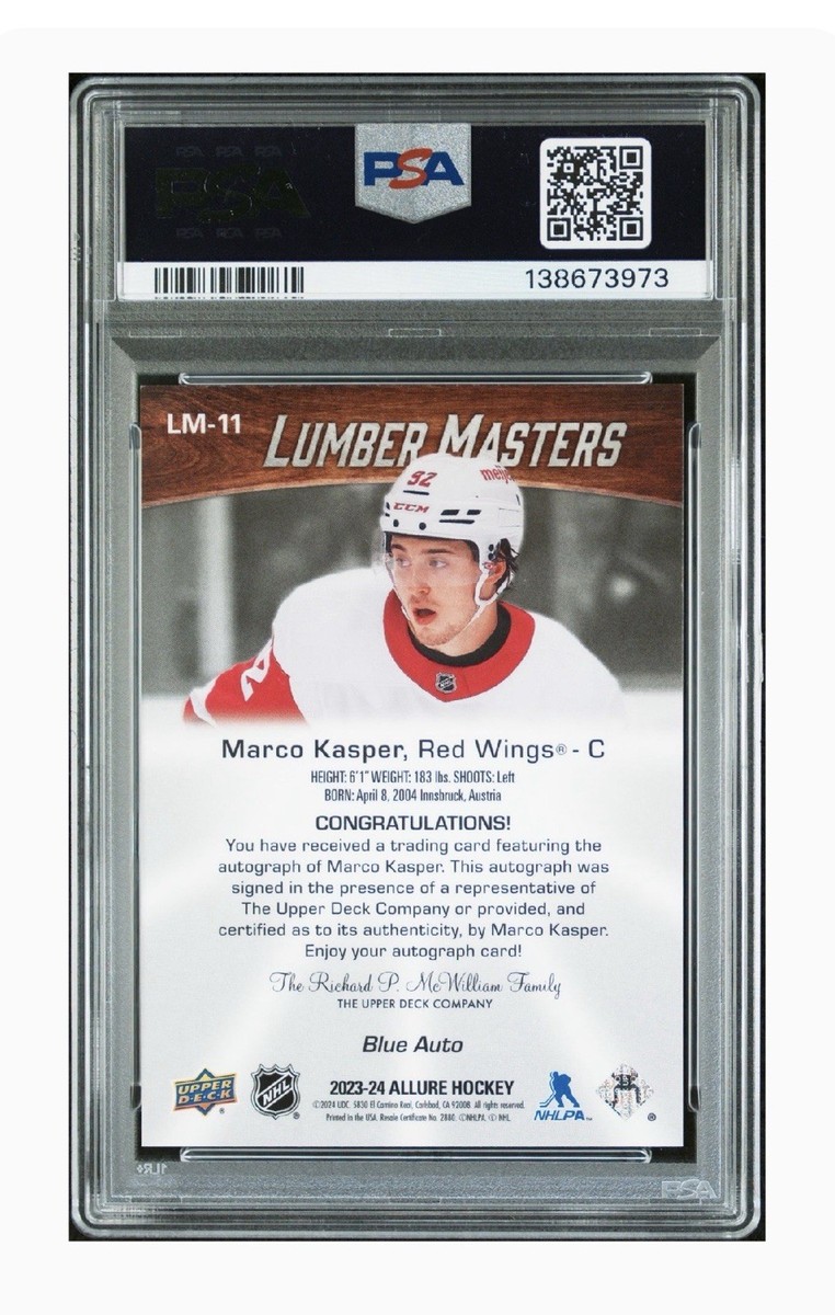 2023-24 Upper Deck Allure - Lumber Masters Marco Kasper #LM-11