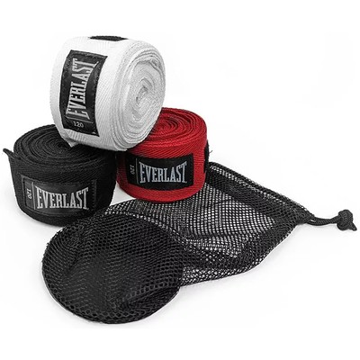 Everlast Core 120'' Boxing and MMA Handwraps 3-Pack - Black/White/Red