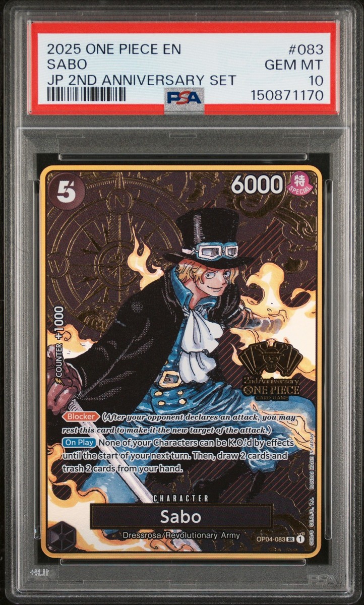 2025 ONE PIECE JAPANESE 2ND ANNIVERSARY SET #083 SABO PSA 10 | eBay
