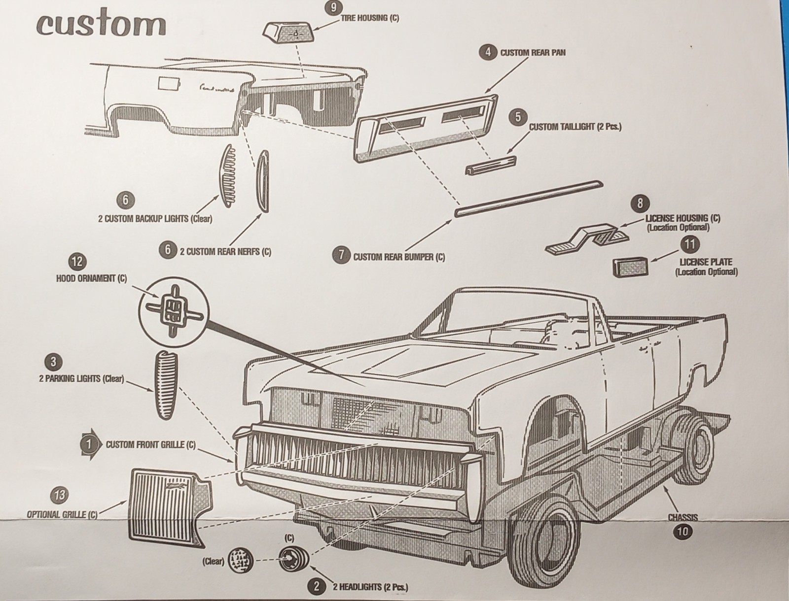 65 LINCOLN CONT CONV CUSTOMIZING PARTS - AMT 6504 - MODEL CAR KIT PARTS ...