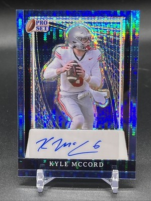 2024 Leaf Pro Set Metal - Autographs Kyle McCord #PA-KM2 Blue Pulsar /8 (AU, RC)