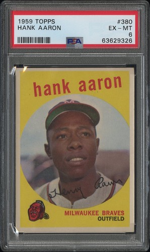 1959 Topps 380 Hank Aaron PSA 6 63629326