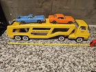 Rare Vintage Tonka Pressed Steel Car Carrier Semi Truck w/ Mustang Toy Cars
