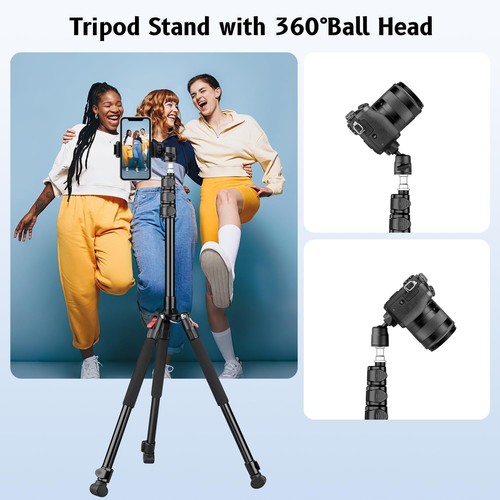 Supporto Luminoso per Fotografia, Treppiede Regolabile 6.56ft/200cm in Alluminio con 360... - Foto 7 di 9