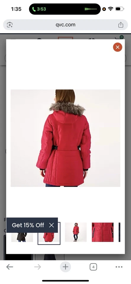 Abrigo acolchado resistente al agua para mujer Susan Graver con imitación de cuero gris Foto 2 de 2