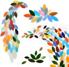 BUYGOO 100Pcs Mosaic Tiles, Mixed Color Mosaic Glass Pieces with Organizing Cont