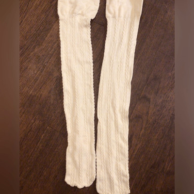 American Apparel Cream Cable Knit socks