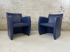 2er Set Leolux Ledersessel in Blau / Design / Leder / Sessel