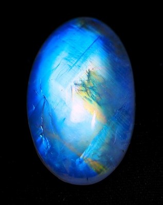 11 Ct 6X12X19 mm Natural Blue Fire Rainbow Moonstone Oval Cabochon Gems RQ-372