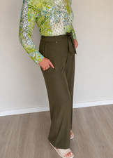 MAX STUDIO Damen Hose Khaki/Olivengrün Gr. 4...