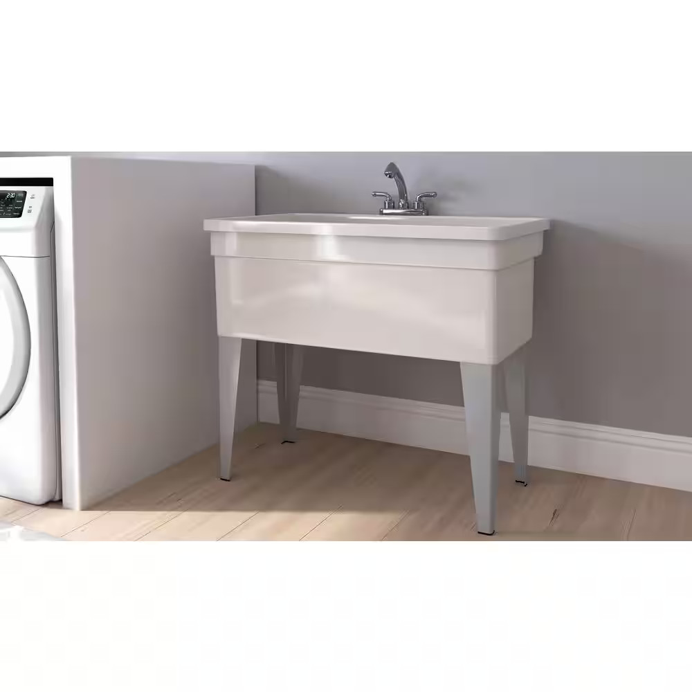 Utilatub Combo 40 In. X 24 In. 33 In. Polypropylene Floor Mount Utility Tub w...