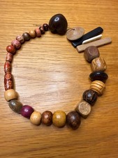 Huge Lot Wood Beads Macrame Craft Variety Shapes Printed Mix of Small Med. Large