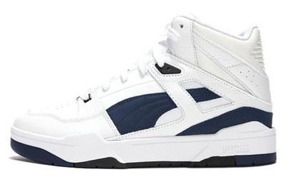 PUMA Slipstream High Cracked Leather White Navy 393273-01