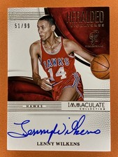 2017-18 Panini Immaculate #HS-LWK Lenny Wilkens Heralded Signatures /99