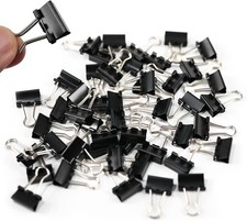 48Pcs Mini Binder Clips, 0.5 Inch 13mm , Small Paper Clamps for Office, Black
