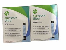 One Touch Ultra Blue Blood Glucose Test Strips - 100 Count X 2 Boxes  200