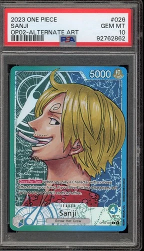 One Piece CCG Sanji Alternate Art OP02-026 PSA 10 Gem Mint