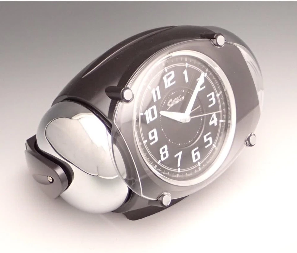 Clock Alarm Clock PYXIS RAIDEN Black Metallic NR438K Japan Clock Alarm - Image 2 of 4