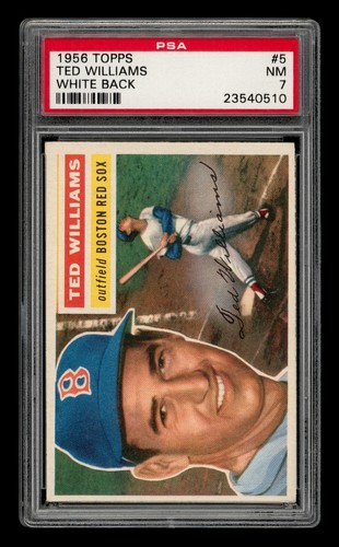 1956 Topps Set-Break #  5 Ted Williams White Back PSA 7 NM