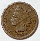 Indian Head Penny Lot of "1" VERY NICE 1909 GOOD OR BETTER°$ FREE SHIPPING $#V46