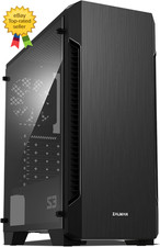 ATX Mid Tower PC Case Acrylic Side Panel 3X 120mm Pre Installed Fan Black