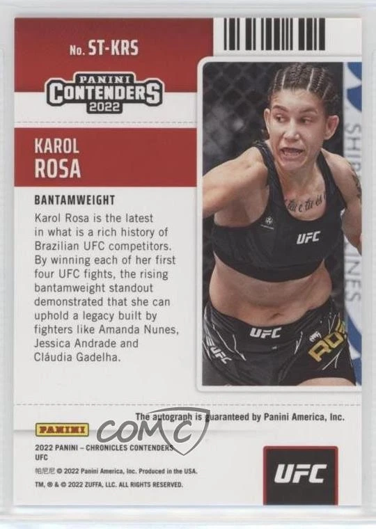 2022 Panini Chronicles UFC Contenders Rookie Season Ticket Karol Rosa Auto RC - Image 2 of 2
