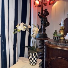 MacKENZIE CHILDS 23" Courtly Check LARGE ORCHID BNWT Gold Trim MSRP 329 Sold Out