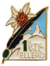 Distintivo Militare Alpini 1° BTG Val Ellero esercito divisa uniforme badge pins