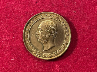 Sachsen: Personenmedaille 1898 König Albert 70. Geburtstag Regierungsjubiläum