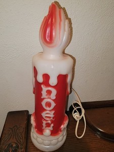 Vintage Empire Plastic Blow Mold Noel Candle Stick 13" Christmas Table Top 1970