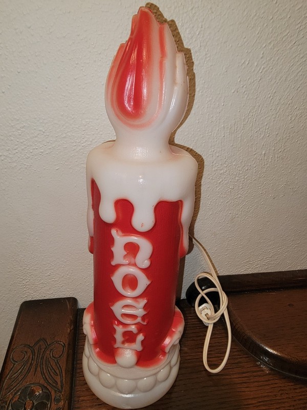 Vintage Empire Plastic Blow Mold Noel Candle Stick 13" Christmas Table Top 1970