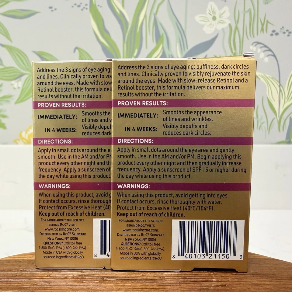 RoC Retinol Correxion Line creme alisador antienvelhecimento para os olhos 0,25 oz 7,4 ml Ea pacote com 2 - Imagem 2 de 2