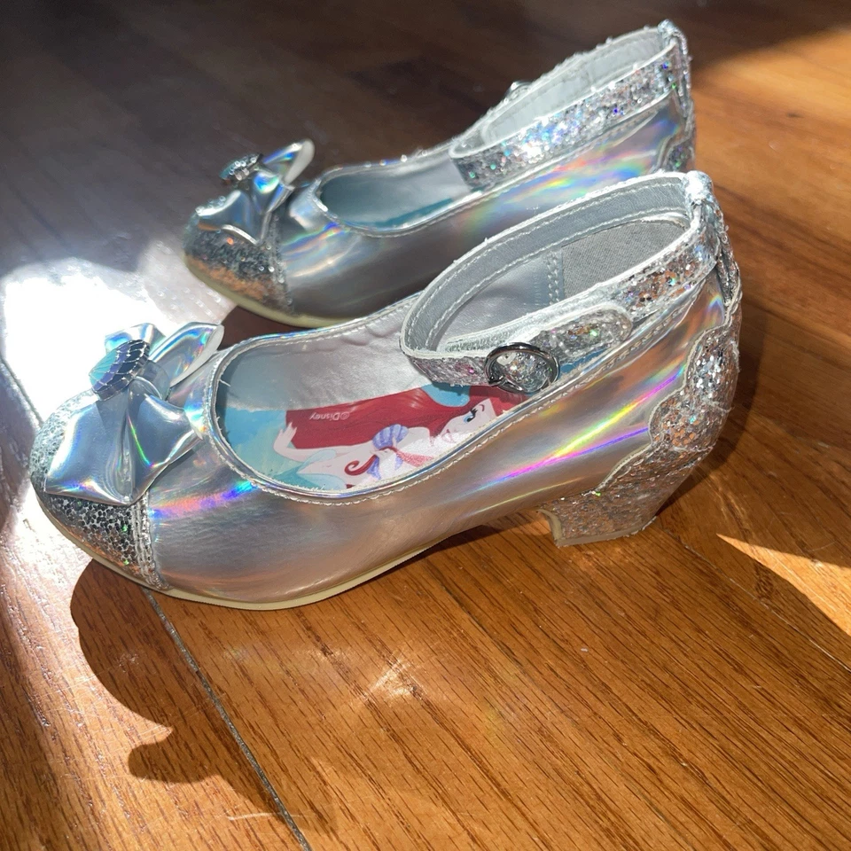 The Disney store Ariel Little mermaid Shoes Heels Size 9 Metallic glitter shell - Image 4 of 4