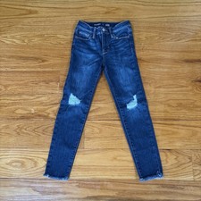 Old Navy Girls Distressed High Rise Rockstar Jeggings Size 8 Raw Hem