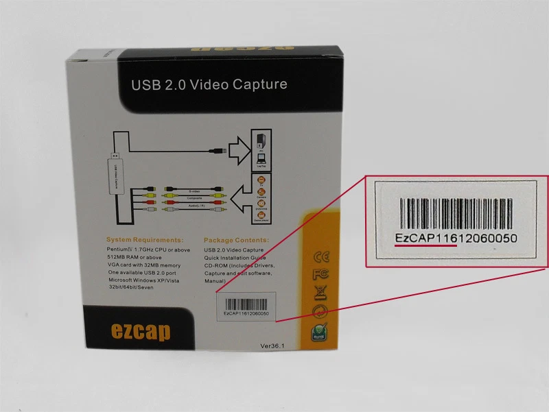EzCAP 116 USB2.0 Analog to Digital Video Capture Editing -Support Win 7/8/10 - Image 4 of 4