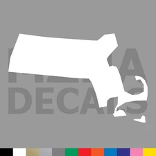 Massachusetts Vinyl Die Cut Decal Sticker - MA State Outline