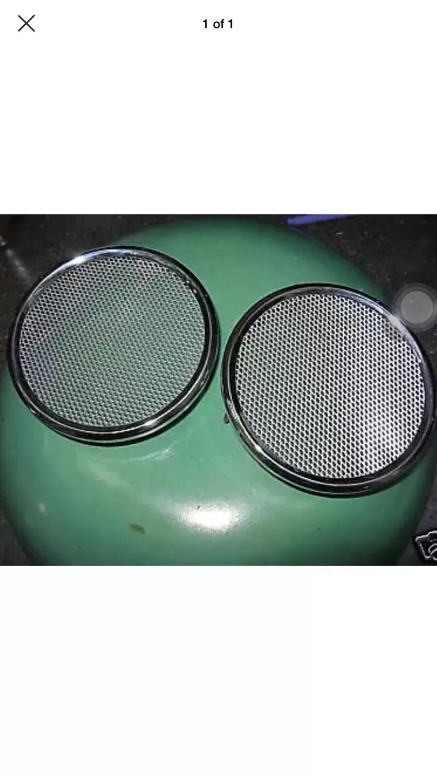 PAIR NICE E-TYPE JAGUAR MKII XKE CHROME SPEAKER RIMS & GRILLS MASERATI GHIBLI